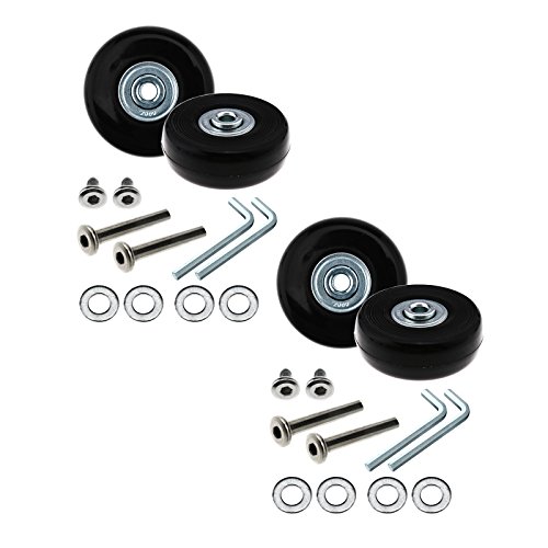 D2D Juego de 4 Maletas Ruedas 50mm Kit de Reparación de Ejes de Goma Metal de Reemplazo de Accesorios de Herramienta D2D Juego de 4 Maletas Ruedas 50mm Kit de Reparación de Ejes de Goma Metal de Reemplazo de Accesorios de Herramienta
