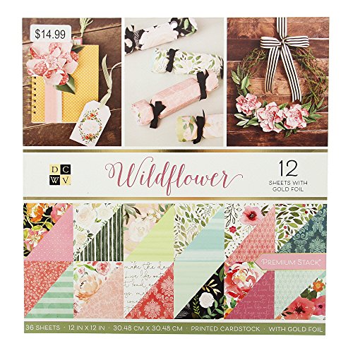 DCWV - PS-005-00638 Hojas de papel con flores silvestres (30,5 x 30,5, multicolor)