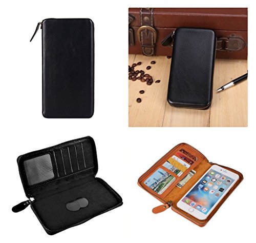 DFV mobile - Executive Wallet Case with Magnetic Fixation and Zipper Closure for Samsung CH@T 357, GT-S3570 - Black