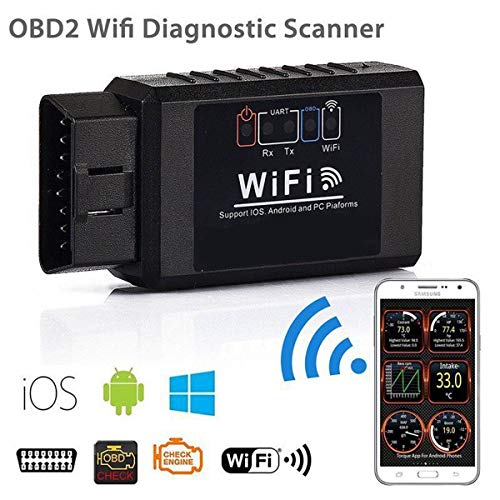 Dyoung Ega OBD2 WiFi Diagnóstico Coche OBDII Escáner Diagnosis Coche OBD2 Scanner Se Conecta a Través de WiFi Una Base de Datos más de 3000 Códigos con iOS, Android, Symbian y Dispositivos Windows