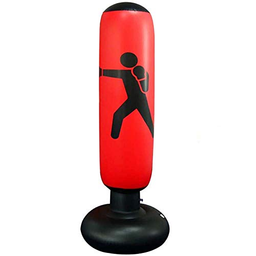 Ecent Saco de Boxeo de pie Inflable Saco de Boxeo Independiente Ejercicio físico Alivio del estrés para niños Adultos, Karate, Fitness, etc. - 160 cm