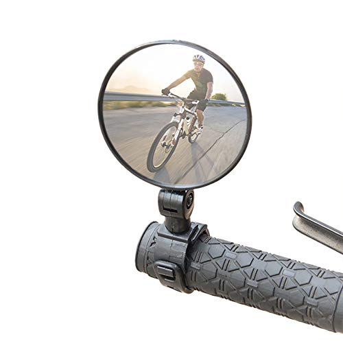Eco Memos Espejos de Bici con Espejo Convexo para Manillar de Bici 15-35mm - Espejo Retrovisor de Bici Ajustable de 360 ° con Lente Gran Angular/Diámetro: S 5.1CM/ L 7.8CM (5.1cm)