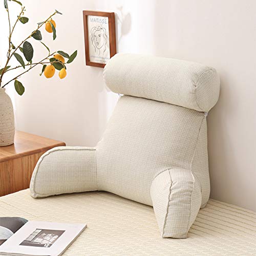 En cuña Juego de almohadas, Respaldo Salón Cojín para adultos, lectura y reposo en cama Almohada con brazo de apoyo, trasera de la ayuda para la lectura del juego relajante, 75x40x40cm,Blanco En cuña Juego de almohadas, Respaldo Salón Cojín para adultos, lectura y reposo en cama Almohada con brazo de apoyo, trasera de la ayuda para la lectura del juego relajante, 75x40x40cm,Blanco