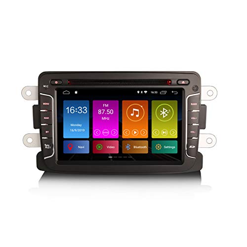 ERISIN 7 Pulgadas Android 10.0 Estéreo de Automóvil para Renault Dacia Duster Logan Sandero Dokker Incorporado CarPlay DSP Amplificador Soporte Android Auto GPS Sat Nav Bluetooth WiFi 4G Dab+