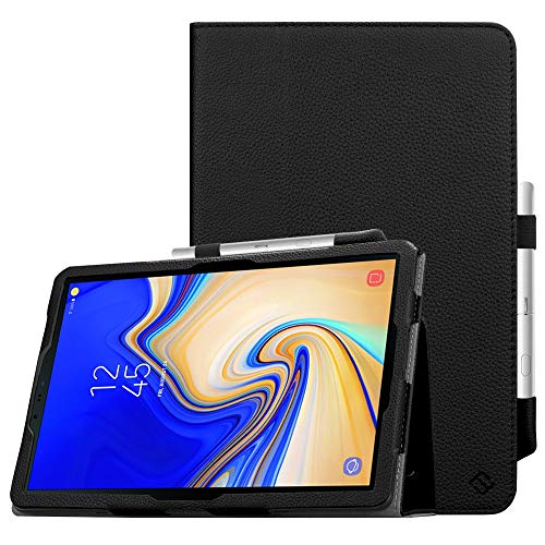 FINTIE Folio Funda para Samsung Galaxy Tab S4 10.5" - [Protección de Esquina] Carcasa de Cuero Sintético Soporte de S Pen y Auto- Reposo/Activación para Modelo SM-T830/T835, Negro