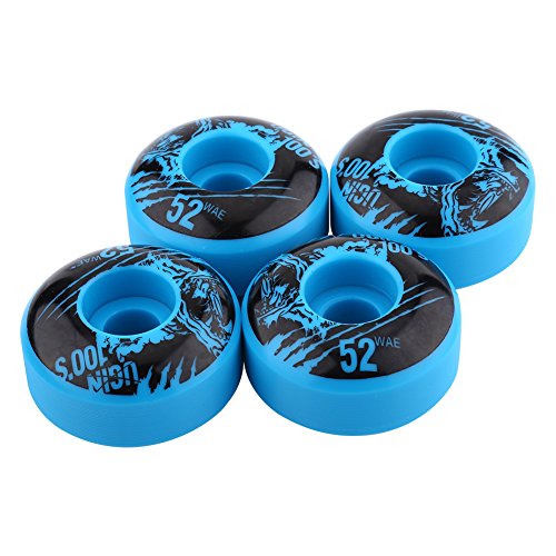 Ginyia Ruedas de Skateboard, 2.04 X1.18 Pulgadas 4 Piezas/Juego Ruedas de Skateboard de PU duraderas clásicas duraderas para Exteriores para Skateboard básico(Azul)