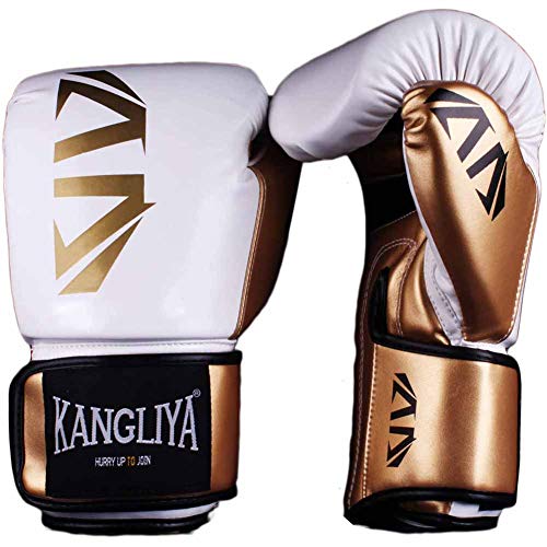 Guantes de Entrenamiento,(6oz 8oz 10oz 12oz) Apto para Adultos Y Niños Guantes De Boxeo - De Caja para Punzonar - Guantes De Saco De Boxeo - Muay Thai Kickboxing,Blanco,6oz