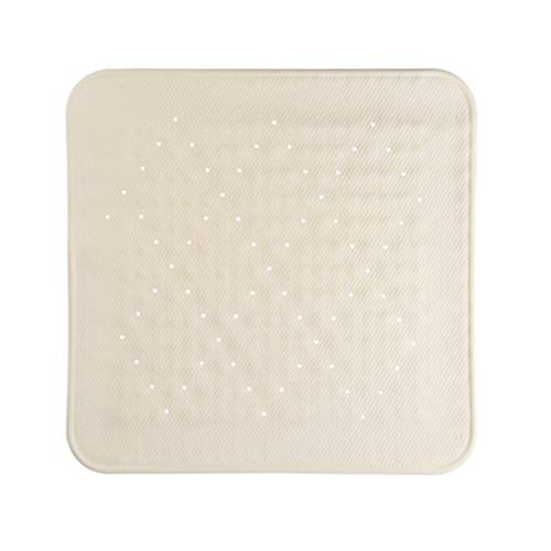 HEALLILY Rubber Bathtroom Mat with Non-Slip Suction Cup Quick Drying Balcony Mat Shower Floor Drainer Rug For Home Kitchen Bathroom 55x55 cm