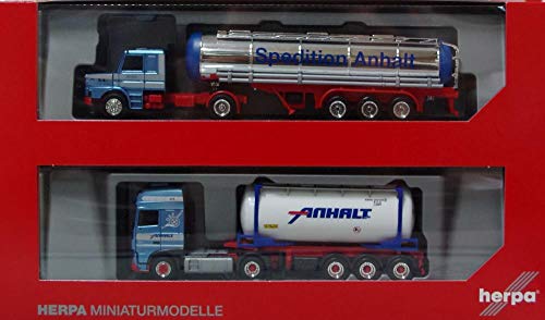 Herpa Set with Two Models (DAF + Scania) - 50th Anniversary Spedition Anhalt. 1:87