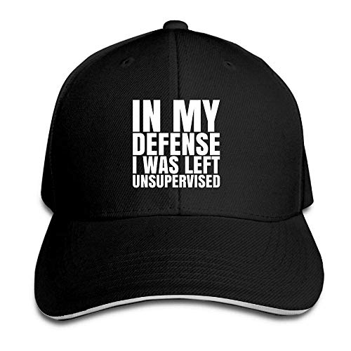 in My Defense I Was Left Unsupervised Adjustable Sandwich Baseball Cap for Men and Women