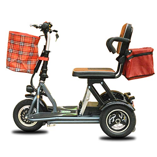 JHKGY Scooter De Movilidad De 3 Ruedas,Scooter Eléctrico Plegable De Movilidad,Scooter De Movilidad De Ocio Al Aire Libre para Ancianos/Discapacitados,Scooter Eléctrico Portátil,Gris