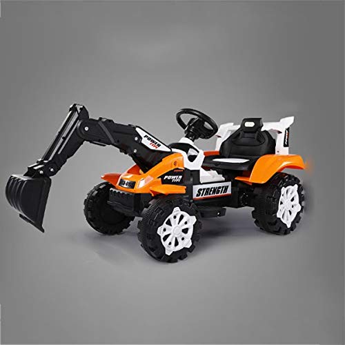 Kedorle Rolly Toys Construction Pedal Tractor: Cargador de retroexcavadora (Cargador Frontal y Excavadora/Excavadora), Excavadora, Scooter y Carretilla de tracción Cabina de rotación del Conductor J