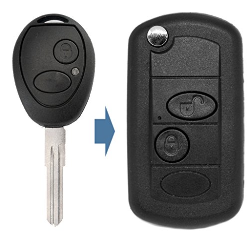Llave plegable con mando a distancia de 2 botones para Land Rover/Rover/MG