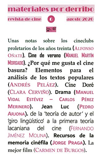 Materiales por derribo nº6. Revista de cine. Agosto 2020