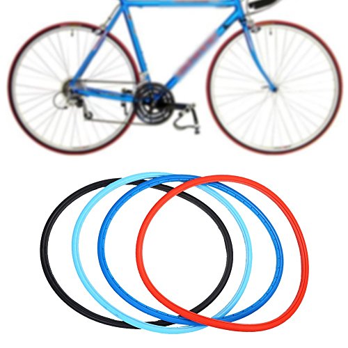Neumáticos sólidos del neumático de la Bici de 700 x 23c Neumáticos de la Bici del Camino Bicicleta de la Manera Que Completa un Ciclo los neumáticos sólidos del Montar a Caballo sin Ruedas(Rojo)