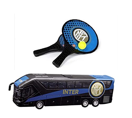 official product Pullman F.C. Inter + raquetas de playa F.C. Inter-modelo de juguete – Bus con retrocarga, Embrague Pull Back