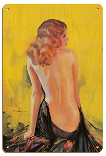 Pacifica Island Art Arte De Glamour Desnudo - Portada de la Revista College Humor, Mayo de 1932 - Chica Pin-up de Rolf Armstrong c.1932 - Letrero de Madera 20x30cm