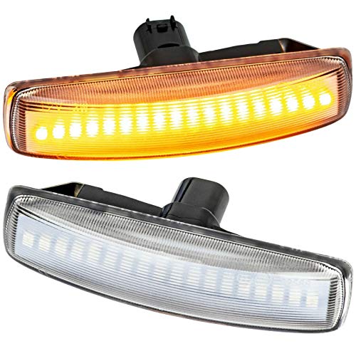 phil trade Intermitentes laterales LED compatibles con LR Discovery III, Freelander II, RR Sport, cristal transparente 72106