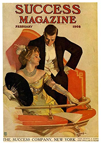Póster de la revista Vintage Retro Success Magazine Febrero 1908 para pared, tamaño A4