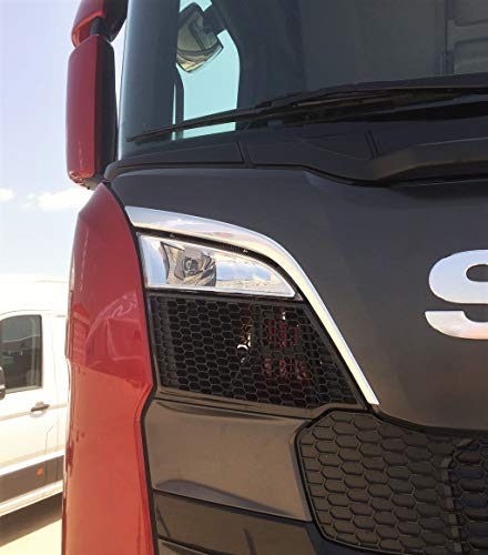 Rejilla de ventilación de acero inoxidable 3D espejo superior para SCANIA S/R/G 2016 >