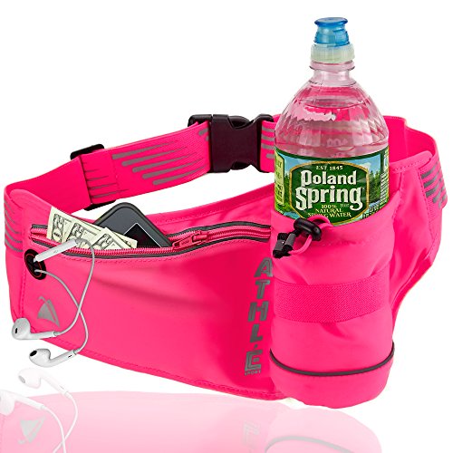 Riñonera de Correr con Porta Botella - Cinturón de Correr Ajustable con Bolsillo con Cremallera para Deporte y Viajes - Banda Reflectante de 360 - Compatible con Iphone Plus y Galaxy Note-Rosa Riñonera de Correr con Porta Botella - Cinturón de Correr Ajustable con Bolsillo con Cremallera para Deporte y Viajes - Banda Reflectante de 360 - Compatible con Iphone Plus y Galaxy Note-Rosa
