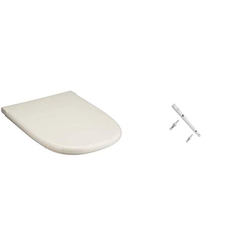 Roca A801327174 Colección Dama Retro - Asiento y tapa, color pergamón + - Kit Bisagra Blanca Asiento Dama (AI0005800R)