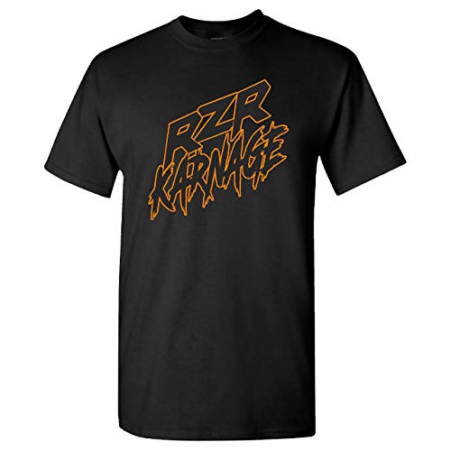 RZR Karnage Logo in Orange on a Black T Shirt Camisetas y Tops(X-Large)