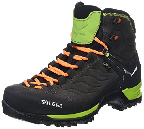 Salewa MS Mountain Trainer Mid Gore-TEX, Botas de Senderismo Hombre, Negro (Black/Sulphur Spring), 44.5 EU