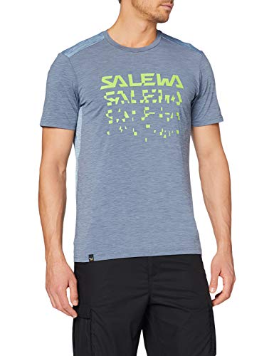 SALEWA Puez Hybrid 2 Dry M S/S Camiseta, Hombre, Flint Stone Melange, 52/XL