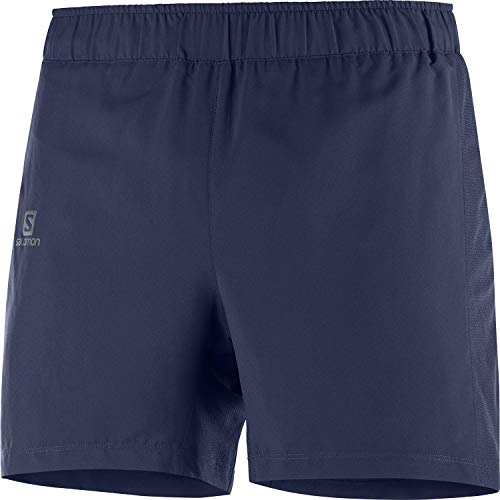 Salomon Agile 5 Pantalones Cortos con Cintura Elástica, Hombre, Azul (Night Sky), L