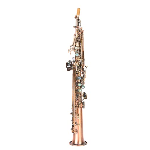 Saxofón soprano de cobre, saxo recto, excelente efecto, alto rendimiento, artesanía exquisita, práctica musical para entusiastas de la música, principiantes