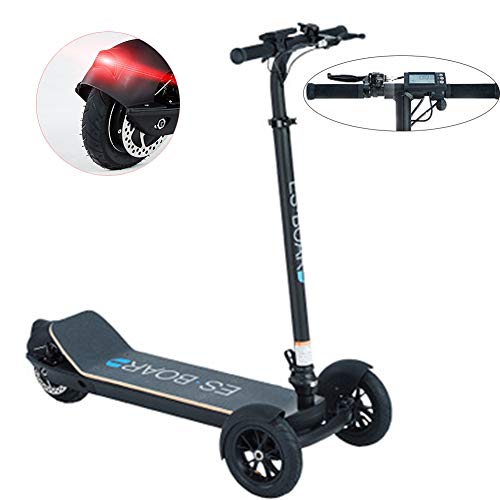 Scooter Eléctrico, Patinete Eléctricoplegable con Barra En T De 3 Ruedas Peso Ligero Plegable Portátil Altura Ajustable Velocidad Máxima De 25km/h con Pantalla LCD para Adolescentes Y Adultos