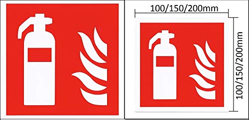 Señal de protección contra incendios, extintor, autoadhesiva, luminoso 7010, con símbolo ASR A1.3 (150 x 150 mm, lámina fosforescente)