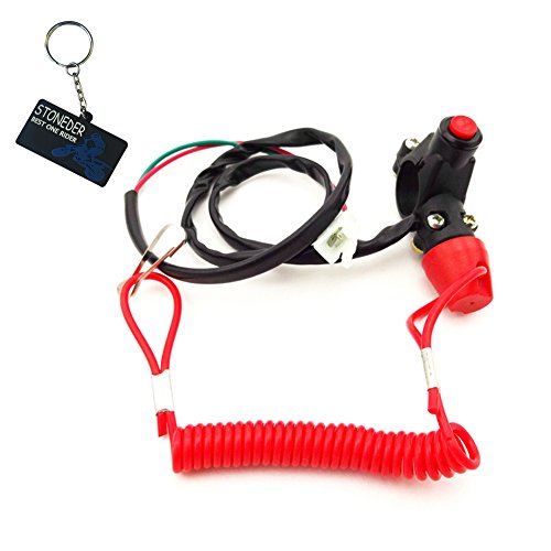 Stoneder Interruptor de parada de seguridad con botón para motor de 2 tiempos, tamaño mini de bolsillo para moto, Dirt Bike, ATV, Quad de 4 ruedas, minimoto Stoneder Interruptor de parada de seguridad con botón para motor de 2 tiempos, tamaño mini de bolsillo para moto, Dirt Bike, ATV, Quad de 4 ruedas, minimoto