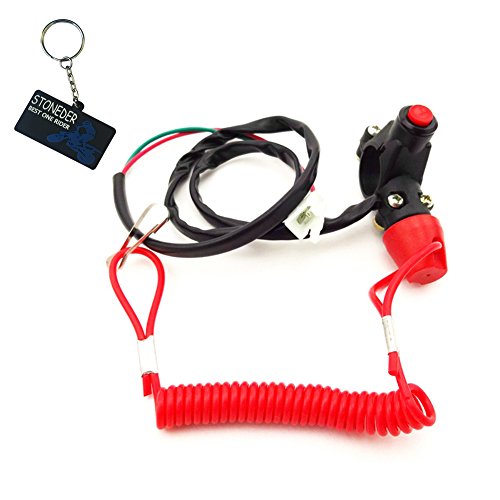 Stoneder Interruptor de parada de seguridad con botón para motor de 2 tiempos, tamaño mini de bolsillo para moto, Dirt Bike, ATV, Quad de 4 ruedas, minimoto