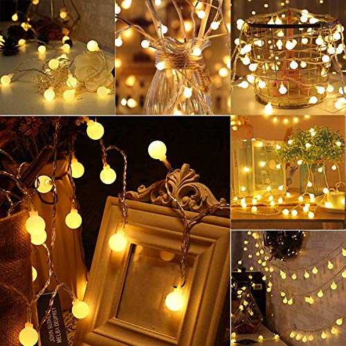 String Lights 16ft 50 Led Fairy Lights,8 Modes Lights for Christmas Outdoor/Indoor, Garden Patio,Gazebo,Bedroom,Rooms,Party Wedding Decorations Holiday, Warm White
