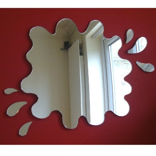 Super Cool Creations Espejo de Charco y 6 Salpicaduras – 53 cm x 42 cm