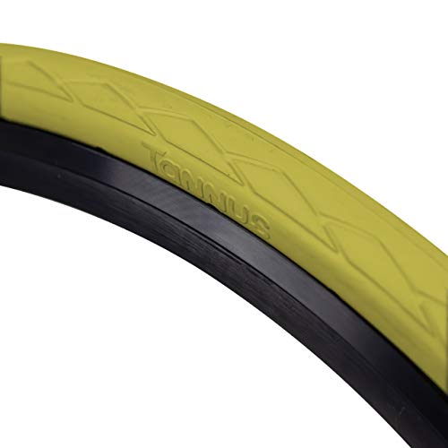 Tannus Tire Cubierta 700x28c (28-622) Semi Slick | Neumático 100% Antipinchazos Bici Carretera, Color Lemon (Amarillo), Dureza Hard