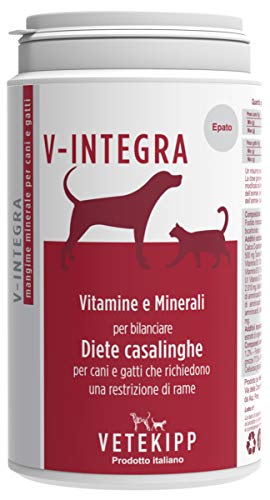 V-Integra Epato - Alimento Mineral para la Dieta casera de Perros y Gatos Que requieren una restricción de Cobre - 200 g