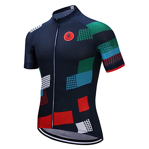 Weimostar Grid - Maillot de ciclismo de manga corta con 3 bolsillos reflectantes, Hombre, A4., Chest For 42.5"-44.9"=Tag XXL