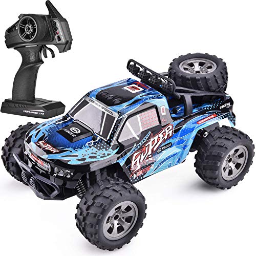 YIQIFEI Coches RC High Speed ​​20KM / H Scale RTR Control Remoto Cepillado Monster Truck Coche Todoterreno Big Foot RC 2WD Electric Power Buggy 2. (Coche RC)