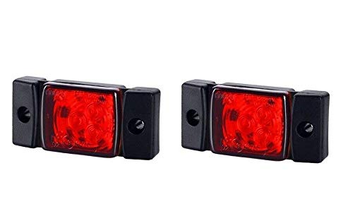 2 luces de posición trasera, 3 ledes, color rojo, E20, homologadas 12-24 V, para semiremolque de bicicleta de montaña, caravana, camión, peso pesado.