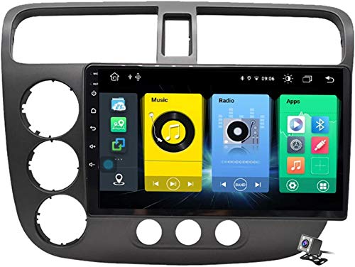 Android 10 Autoradio 2 DIN Car Stereo Coche GPS Navegacion para Honda Civic 7 2000-2006 Soporte Carplay Android Auto/Multimedia FM RDS DSP/Control Volante/Hands-Free Calls