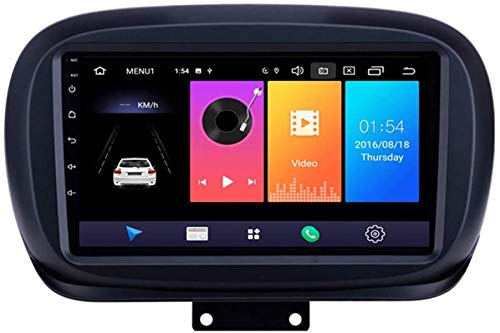 Android 9.1 9 Pulgadas Estéreo Multimedia GPS Navegación para Fiat 500x 2014-2019 con FM RDS AUTORADIO Soporta DSP ODB2 DVD/Bluetooth Mano Libre Mano/Control de Volante, 4 núcleo, 4G + WiFi: 1 + 16GB