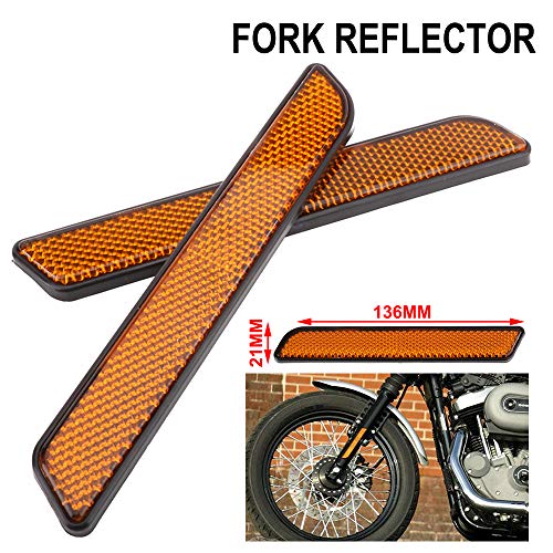 AnXin Reflector lateral de motocicleta 2 piezas delantero para Harley inferior pierna Sliders Dyna Softail Sportster FXD