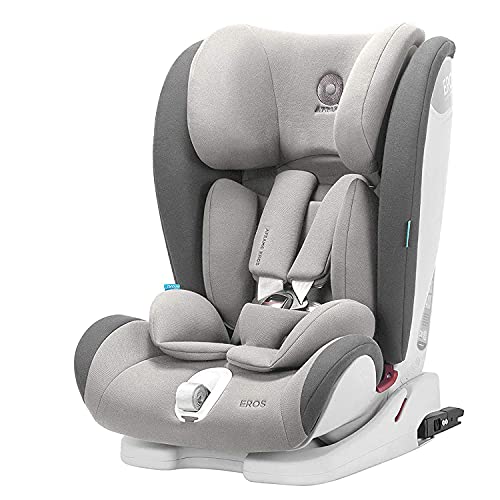 APRAMO EROS Silla de Coche Grupo 1/2/3 ISOFIX y Top Tether Infantil Asiento de Coche para Bebé Niño de 9 Meses a 12 Años(9-36kg) (Gris)