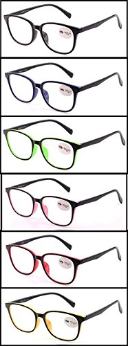 Atlantic Eyewear Paquete de 6 Gafas de Leer para mujeres SR25 (+2.00)