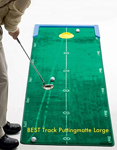 Best Track - Alfombrilla técnica para entrenamiento de golf Large, soporte de silicona para pelota, limpiador para estera