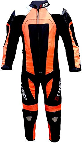 Biesse - Mono infantil para minimoto, hecho de piel y Cordura, profesional, con protecciones CE