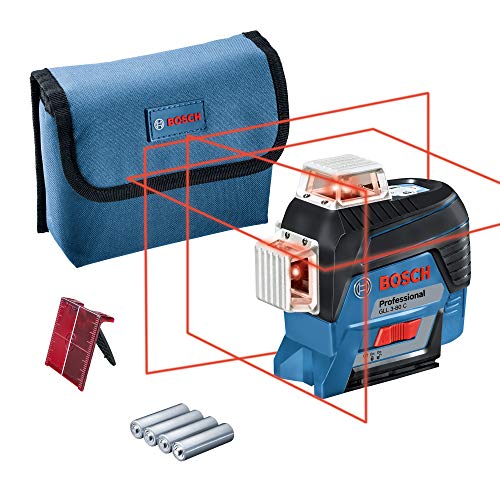 Bosch Professional Nivel Láser GLL 3-80 C, láser Rojo, interior, conexión Bluetooth, alcance hasta 30 m, 4 pilas AA, en caja